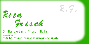 rita frisch business card